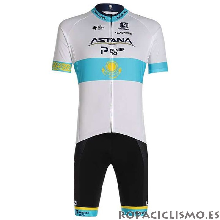 2020 Maillot Astana Tirantes Mangas Cortas Campeon Kazajo